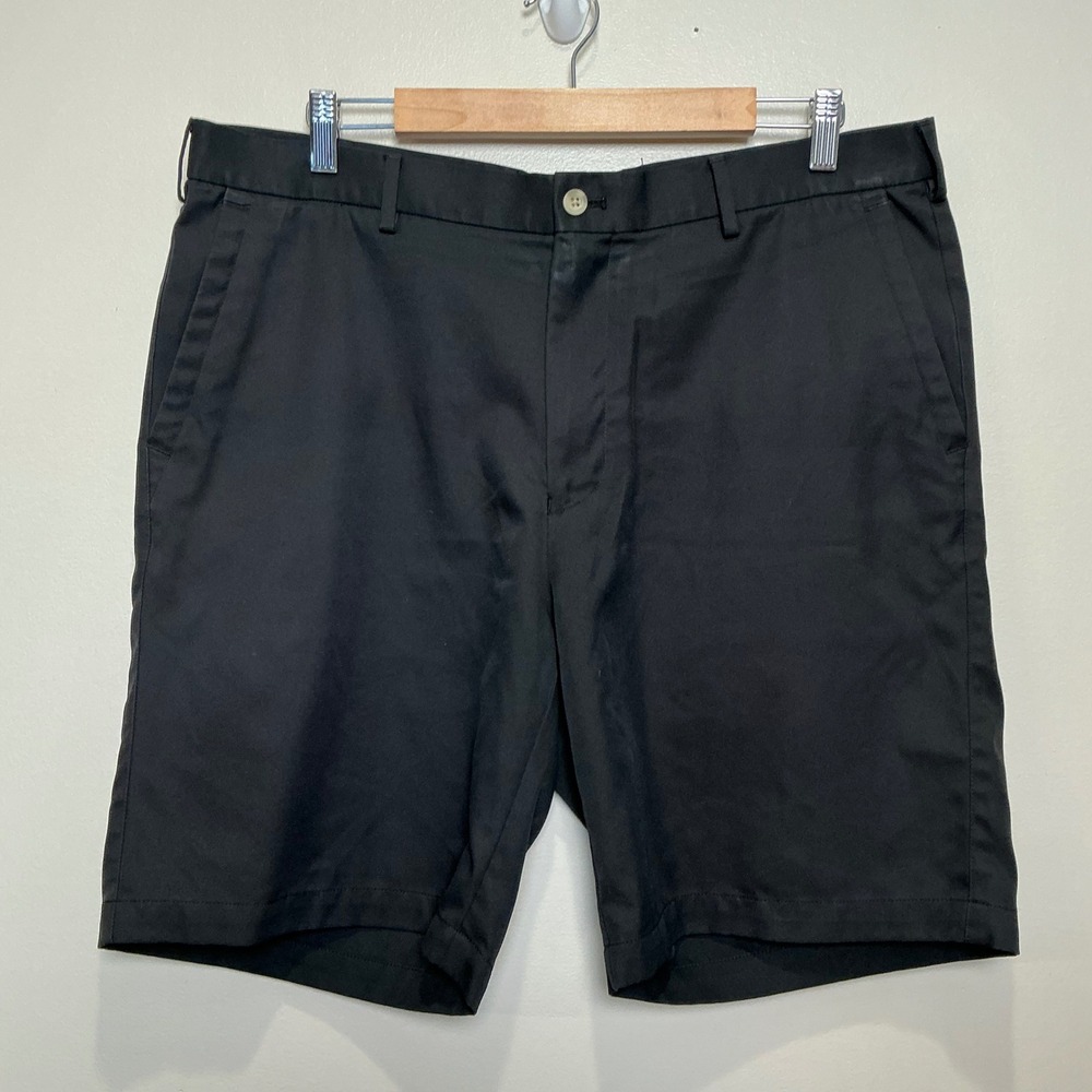 Peter Millar Crown Sport Golf Shorts Mens 38 Black Performance Flat Front